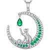 jiamiaoi Collana Gatto Ciondolo Gatto argento Gioielli Gatto, Collana argento 925 Gatto Ciondolo Collana Donna Gatto per Donne Ragazze Gatto Ciondolo