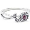 PANDORA Disney Anello de La Bella e la Bestia in argento Sterling rosa con zirconi cubici rossi e trasparenti, 50