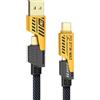 YISH Multi Cavo di Ricarica 4 in 1：[1.8M] Nylon Universale Multiplo USB Cavetto con USB A/USB Tipo C a 65W USB C+ 27W PD Cavo Dati Filo Caricatore Compatibile con iPhone Samsung Huawei Macbook iPad