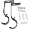 Merriway Bulk Hardware BH03239 Staffa di Supporto a Parete per Bastone per Tende, Set di 2 Pezzi