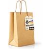 OFITURIA Borse di Carta Kraft XL con Manici - 10 pz, Borse Resistenti e Riciclabili per Regali e Commercio - OFITURIA (42x16x49 cm, Kraft)