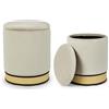Konte.Design Set di 2 pouf MILENA naturale