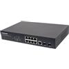 INTELLINET 8-Port Gigabit Ethernet Managed Poe + Interruttore Con 2 Sfp-Ports, 8