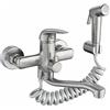 HomeLava Rubinetto da parete per cucina, da parete, con pistola a spruzzo e 2 tipi di getto d'acqua girevole a 360°, in acciaio inox spazzolato(Nichel lucido)