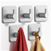 Auxmir Ganci Adesivi, Appendi Accappatoio Bagno in Acciaio Inox, Forte, Impermeabile, Antiruggine, Autoadesivo, Rimovibile senza Tracce, Salvaspazio, Porta Asciugamani Bagno Cucina Ufficio, Argento
