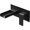 FQYEP Rubinetto Muro Bagno Da Lavabo Miscelatore Bagno Cascata Miscelatore Monocomando Rubinetto Per Lavabo Miscelatore Bagno 2 Fori Acqua Miscelata Calda E Fredda Tutto In Rame,nero