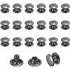QUARKZMAN 120 Set di Rivetti in Pelle, Rivetti a Doppia Testa da 8mm, Perni Metallici Tubolari da 6mm di Altezza per Riparazione e Decorazione Artigianale di Scarpe, Borse, Cinture, Nero