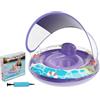 Generico Galleggiante gonfiabile per nuoto per bambini, sedile ad anello d'acqua con tettuccio parasole rimovibile Design Splash Play | Giocattolo galleggiante per piscina, spiaggia, fiume, per feste estive, a