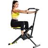 SPORTNOW Macchina Total Crunch Pieghevole con Seduta Regolabile, Macchina Total Power Body Crunch, Allenamento Fitness per Addominali, Corpo, Gambe, Braccia, Glutei, per Casa e Palestra, Giallo
