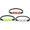 Happyyami 3 Pz Gioielli Sportivi Bracciale Croce Per Uomo Bracciali Con Perline Palline Da Tennis Braccialetto Da Tennis Braccialetto a Catena Ragazzi Braccialetti Dell'amicizia Resina