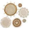 ivamulie Set di 6 cestini da parete in rattan intrecciato, arazzo da parete, nappe fatte a mano, cesti da parete floreali, decorazioni per divano comodino