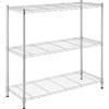 Frutteo Scaffale in Acciaio Cromato, 3 Ripiani Regolabili, peso massimo210Kg, Montaggio Senza Attrezzi, per Garage, Casa, Ufficio, Magazzino (90x35x90cm)