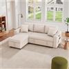 Kebnor Divano letto con funzione letto, divano a L, divano chaise longue con spazio contenitore, con tasca portaoggetti, divano letto per soggiorno, chaise longue intercambiabile a sinistra e a destra