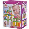 Eichhorn 100088021 60 mattoncini da costruzione in legno colorato e naturale nella scatola con cordoncino e coperchio assortito, in legno di faggio certificato FSC al 100%, per bambini a partire da un