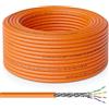 deleyCON 20m CAT.7 Cavo di Installazione in Rame Rigido S/FTP PIMF Cavo di Rete LAN Ethernet Dati Gigabit CAT7 10Gbit 1000MHz LSZH Senza Alogeni Dichiarazione di Prestazione - Certificato GHMT