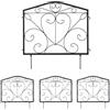 Relaxdays Recinzione per Aiuole, Set 4 Pannelli per Cortile e Giardino, Design Romantico, Ferro, HxL: 60 x 60 cm, Nero
