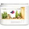 EVIEUN 3,7L Mini Acquario Completo,Bianco Acquario in Acrilico con Sistema di Filtraggio e Illuminazione a LED, Piccolo Aquario da Tavolo per Betta,Pesci di Piccole Dimensioni, Piante e Gamberetti