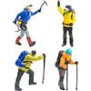 Easnea 1:87 Figurine di persone che si arrampicano - Figure esploratore alpinismo (4 pezzi) per progetti fai da te e decorazione layout diorama