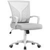 Yaheetech Sedia da Scrivania Ufficio Ergonomica Portata136kg Grigio Chiaro