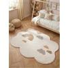 Hanse Home Willy - Tappeto per bambini, facile da pulire, antiscivolo, lavabile, nuvola e arcobaleno, morbido, per la cameretta dei bambini, 140 x 200 cm, colore: crema multicolore