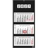 Geiger-Office Calendario da parete 2026 da 3 mesi, nero, 33 x 70 cm, formato decorativo grande con 4 blocchi singoli perforati, pannello posteriore pieghevole/calendario da ufficio (BLACK 3-MONATS)