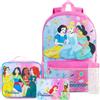 Get Trend Principesse Disney 4 Pezzi Zaino Ragazza Set con Borsa Termica Porta Pranzo, Borraccia 500 ml Senza BPA e Astuccio (Rosa Princess)