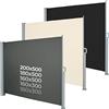 Jago® Tenda da Sole Laterale - 160/180/200 x 300/500 cm, Anti UV, Frangivento, Frangivista, Colore a Scelta - Paravento Laterale, Retrattile, Avvolgibile, Giardino, Balcone (160 x 300 cm, Antracite)