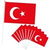 YAAVAAW 10 bandiere Turkiye, piccole bandiere Turkiye, 21 x 14 cm, articolo per fan, mini bandiere a mano per Oly decorazione 2024, Euro Football Party EM 2024