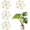 SERYUUT Supporto per Piante in Metallo a Forma di Loto Dorato Set di 4 Supporti rampicanti per Piante in Vaso portavasi Decorativi Robusto Supporto per Piante rampicanti da Giardino, Balcone