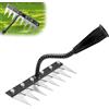 Alitree Rastrello Multifunzione Elimina Erbacce,8 denti robusti Rastrello | Giardino Portatile,Rastrello da giardino resistente,Strumenti per orto e giardinaggio,allentare il terreno,livellare prato