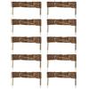 MC.Sammler 10 x Bordura da Giardino in Vimini - 10cm x 60 cm - Steccato Decorativo, Bordo per Aiuole, Prato e Orto, Recinzione con Pioli in Faggio per Fiori, Verdure e Sentieri