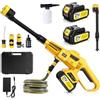sukaudiz Idropulitrice a Batteria, 4000 mAh *2 Idropulitrice 45 Bar, 6-In-1 Ugello Idropulitrice Portatile, 3 Livelli Idropulitrice Senza Fili, Idropulitrice Professionale per Casa, Auto, Giardino, Esterni