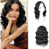 RUNRAYAY Topper per capelli ricci, 30 cm, topper per capelli ondulati da donna, base size, topper per capelli da donna con capelli diradati, clip in, nero (1B#)