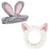 FUKPO - Set di 2 cerchietto per trucco da donna, con fascia per capelli, per trucco, orecchie di coniglio gatto, turbante per capelli, per la pulizia del viso, spa, lavare la doccia, lavare il viso
