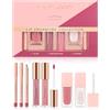 HOPHAT Set di 6 rossetti combinati: rossetto liquido opaco, matita labbra e kit volumizzante labbra, set regalo di trucco con rossetto idratante a lunga tenuta per labbra più carnose (# 01)