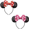 DRESHOW 2 Pezzi Cerchietto con Orecchie da Topo Fasce Orecchie da Topo Cerchietti Carnevale per Donna per Capelli Belle Orecchie da Topo Copricapo Decorazioni