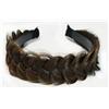 TOECWEGR Fascia per capelli intrecciata Messy Wide 2 Strands Fluffy Braids Wig with Tooth Women Headband Band (marrone scuro)
