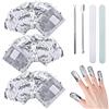 Pwsap 100PCS Foil Wraps per Rimuovere Smalto Gel per Unghie, Solvente Semipermanente, Fogli di Alluminio, Spingi Cuticole Professionale & Lima