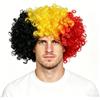 COSORO Parrucca Afro Decorativa Mondiale di Calcio, Colori Nero Giallo Rosso, Tifoso Belgio, Taglia Unica Elastica Premium, Accessorio per Feste e Carnevale Unisex per Serate e Partite