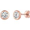 ChicSilver Orecchini Donna Argento 925, 5mm Orecchini Punto Luce Oro Rosa Donna a Lobo con Zirconia Piccoli Brillanti per Anniversario Compleanno Natale
