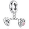 Fanona Ciondolo in argento sterling 925 per braccialetti Pandora, gioielli fitness per appassionati di sport