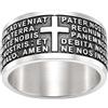 Gioielli Aurum Anello uomo in argento 925‰ Padre Nostro Preghiera latino da donna o unisex