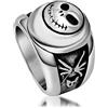 Generic Jack Skellington's Adventure Ring Titanium Steel Punk Dark Christmas Fantasy Band per fan, Metallo