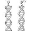 Aurora Tears Infinity Spiral DNA - Set di collane e orecchini a doppia elica, in argento Sterling 925, con ciondolo a molecola biologica, one size, Metallo, Zirconie sintetico