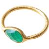 Vurmashop Anello in oro 18 kt con pietra naturale onice verde - Anello da donna di design con pietra semipreziosa e placcato Oro, 13,5, colore: Verde, cod. R-0454