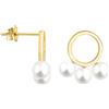 SOFIA MILANI - Orecchini da Donna in Argento 925 - Placcati in Oro - Orecchino a Perno a Cerchio Perla - E3061
