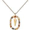 P D PAOLA PDPAOLA - Collana con lettera V in argento Sterling 925, placcato oro 18 k, gioiello da donna