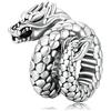 Generic Ciondolo con perline in argento S925 fai da te a forma di drago in stile cinese, per braccialetti e collane europei.