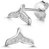 MATERIA by Matthias Wagner Orecchini a forma di balena in argento 925 con zirconi SO-287, Argento sterling Zirconia cubica, Zirconia cubica