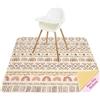 Veebmys Tappetino Seggiolone Bambino, Tappeto Impermeabile Lavabile Antiscivolo 117x107 cm Protezione Pavimento Splat Mat Pieghevole Leggero per Pappa Svezzamento e Area Pasti Bambini (Marrone)
